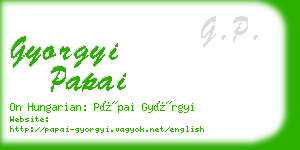 gyorgyi papai business card